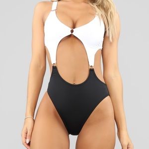 Here And There Cut Out Swimsuit